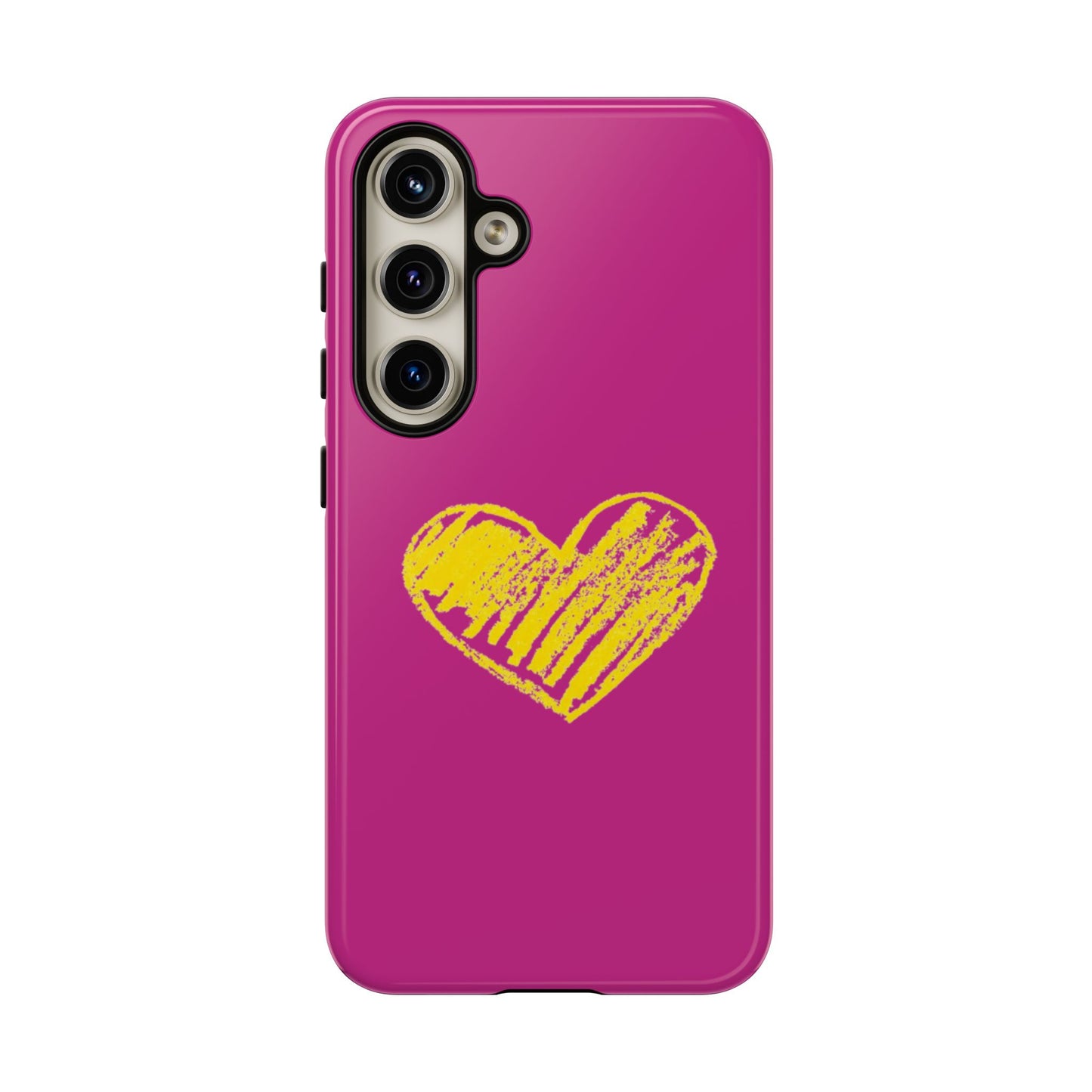 Yellow Heart, Pink Phone Case