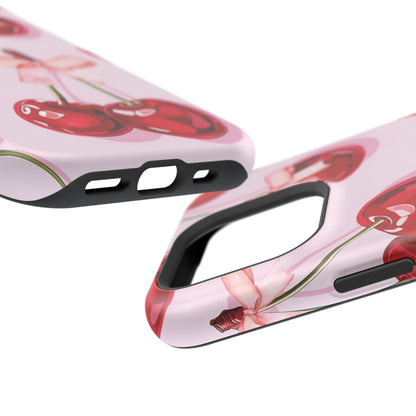 Cherry Ribbon Magnetic iPhone Caes - Durable, flexible, impact-resistant