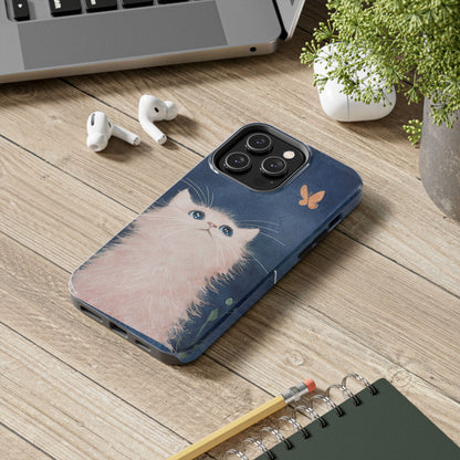 Cute Cat & Butterfly iPhone Case