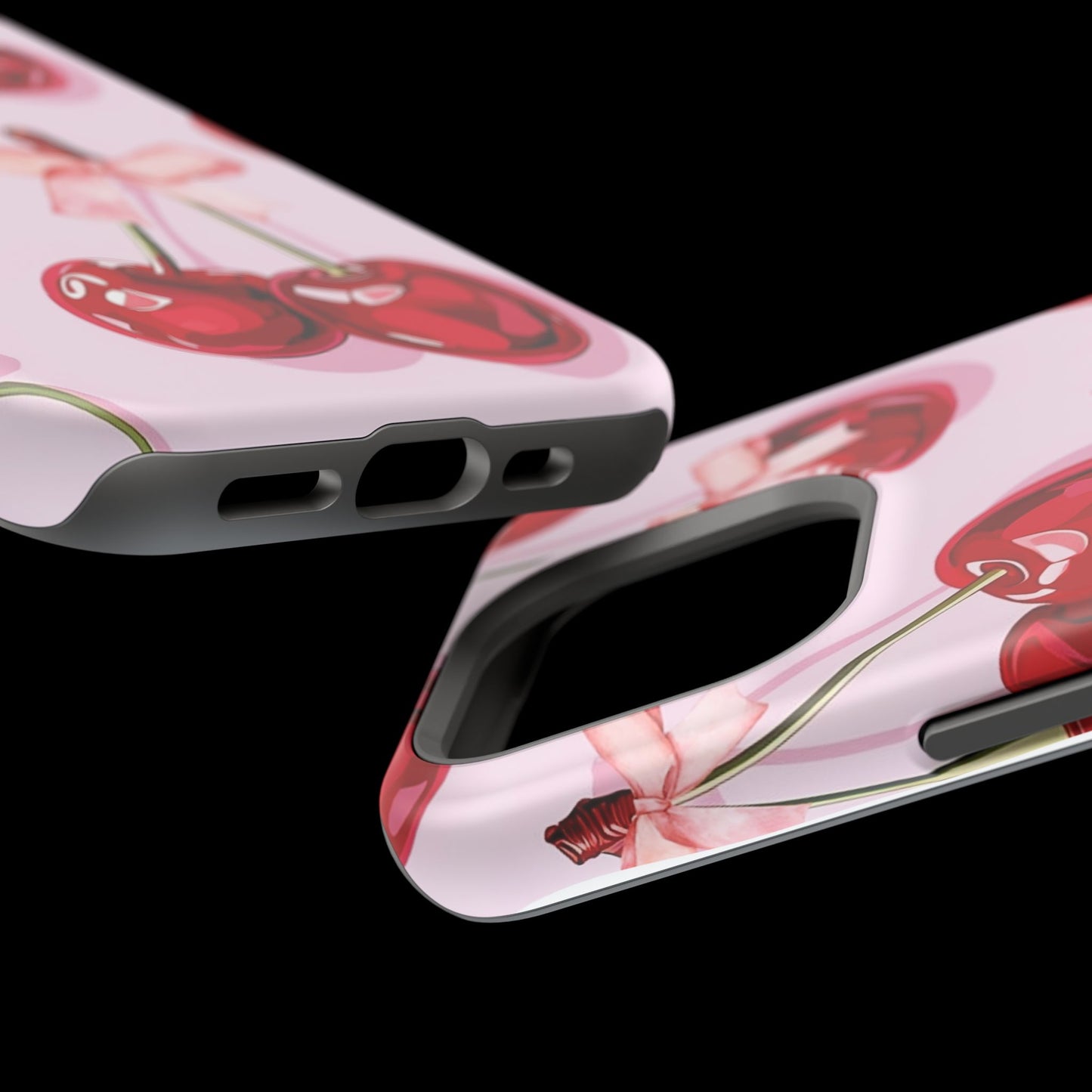 Cherry Ribbon Magnetic iPhone Caes - Durable, flexible, impact-resistant