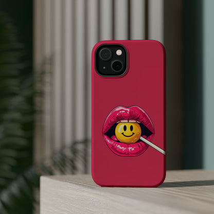 Lips & A Smiley Face Lollipop Magnetic Phone Case