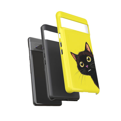 'Cute Cat' Yellow Phone Case