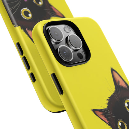 'Cute Cat' Yellow Phone Case