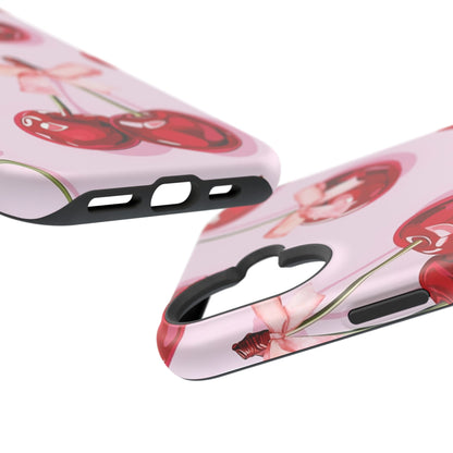 Cherry Ribbon Magnetic iPhone Caes - Durable, flexible, impact-resistant