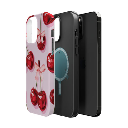 Cherry Ribbon Magnetic iPhone Caes - Durable, flexible, impact-resistant