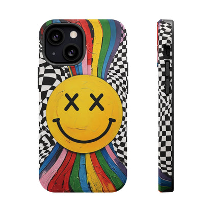 Colorful Smiley Face Magnetic Tough Case - Fun & Durable Phone Protection for iPhones