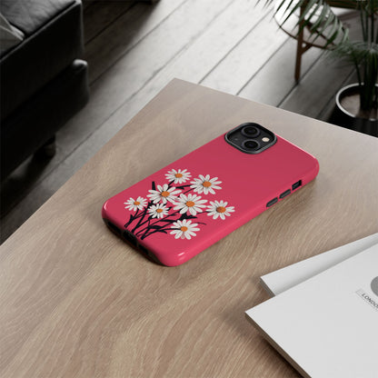 Daisy Flower Phone Case - Vibrant Pink Daisy Design