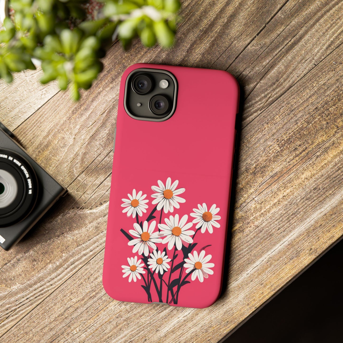 Daisy Flower Phone Case - Vibrant Pink Daisy Design