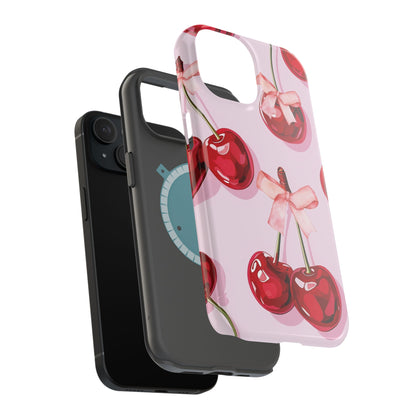 Cherry Ribbon Magnetic iPhone Caes - Durable, flexible, impact-resistant