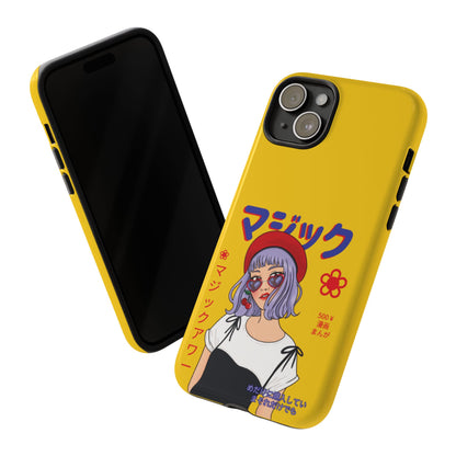 "Anime Cool Girl" Yellow Phone Cases – Bold, Stylish & Made for Any Phone! 💛✨ Pick Your Perfect Fit! -  iPhone, Samsung Galaxy, and Google Pixel