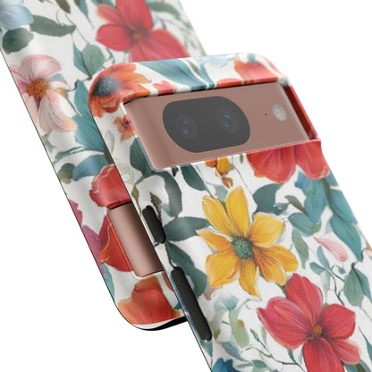 Floral Phone Cases for  iPhone, Samsung Galaxy, and Google Pixel devices - Double layers for extra durability and protection