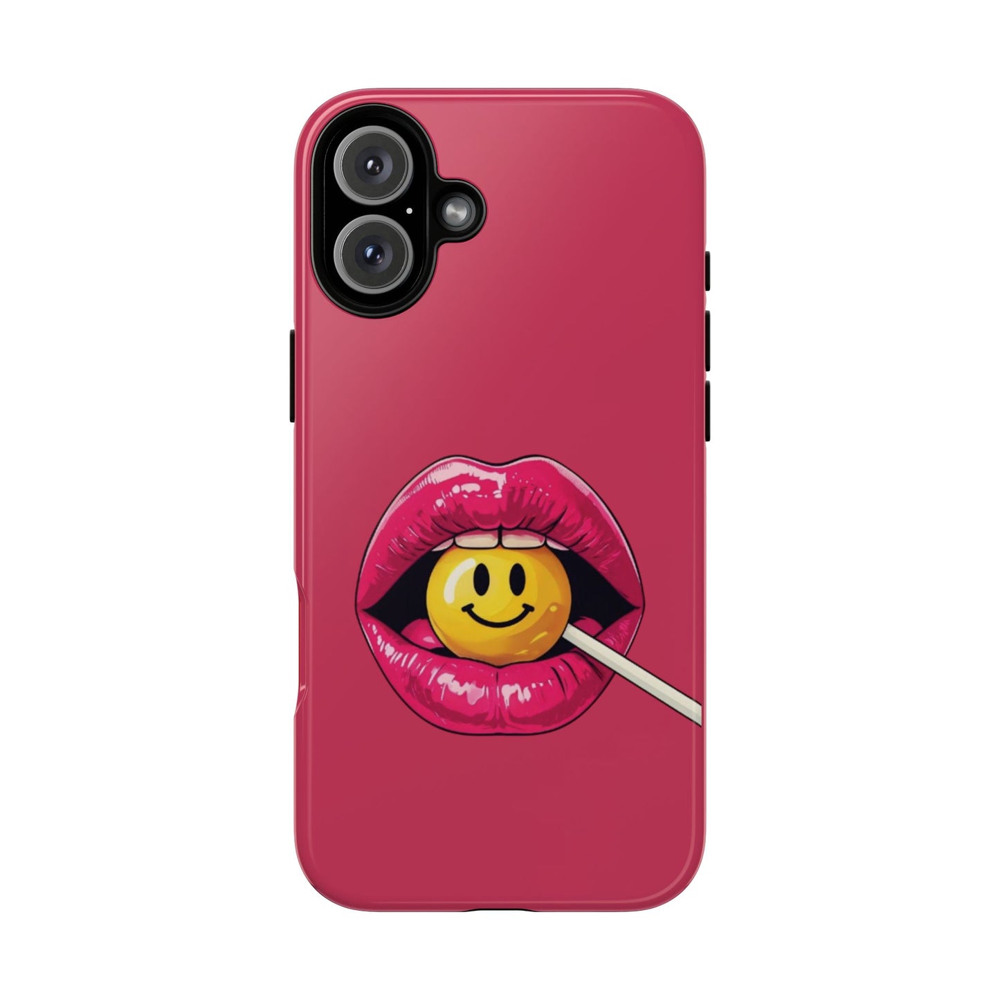 Lips & A Smiley Face Lollipop Phone Case