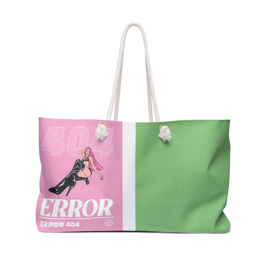 Pink, Green "Error" Weekender Bag, Purse