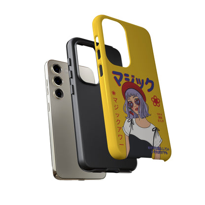 "Anime Cool Girl" Yellow Phone Cases – Bold, Stylish & Made for Any Phone! 💛✨ Pick Your Perfect Fit! -  iPhone, Samsung Galaxy, and Google Pixel