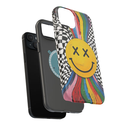 Colorful Smiley Face Magnetic Tough Case - Fun & Durable Phone Protection for iPhones