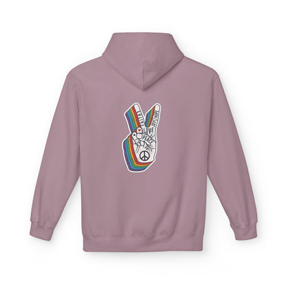 Peace and Love - Cozy Fleece Hoodie - Back design