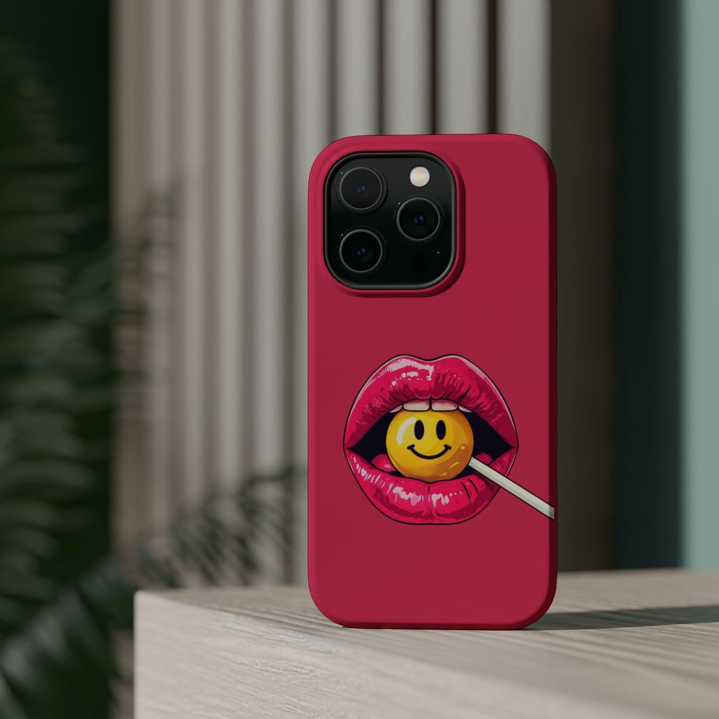 Lips & A Smiley Face Lollipop Magnetic Phone Case