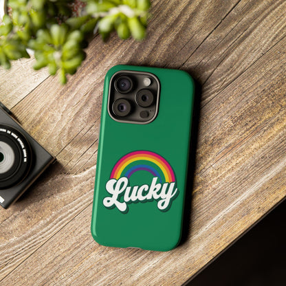 Lucky Rainbow Tough Phone Cases, iPhone, Samsung Galaxy, Google Pixel, Choose any phone model