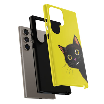 'Cute Cat' Yellow Phone Case