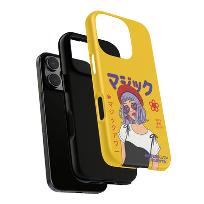 "Anime Cool Girl" Yellow Phone Cases – Bold, Stylish & Made for Any Phone! 💛✨ Pick Your Perfect Fit! -  iPhone, Samsung Galaxy, and Google Pixel