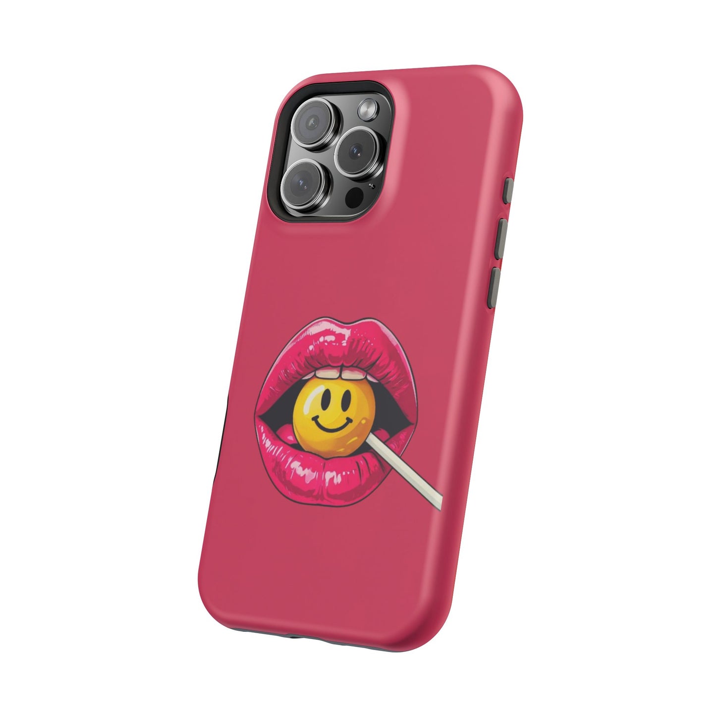 Lips & A Smiley Face Lollipop Magnetic Phone Case