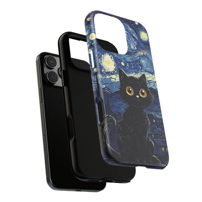 Cat under the stars, cute phone cases, Extra durable, Tough Cases, Pick your size