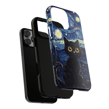 Cat under the stars, cute phone cases, Extra durable, Tough Cases, Pick your size