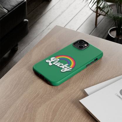 Lucky Rainbow Tough Phone Cases, iPhone, Samsung Galaxy, Google Pixel, Choose any phone model