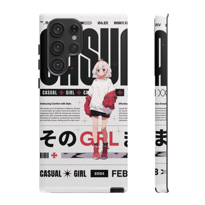 "Casual Girl" Anime Phone Cases for iPhone, Samsung Galaxy, and Google Pixel, Pick your size