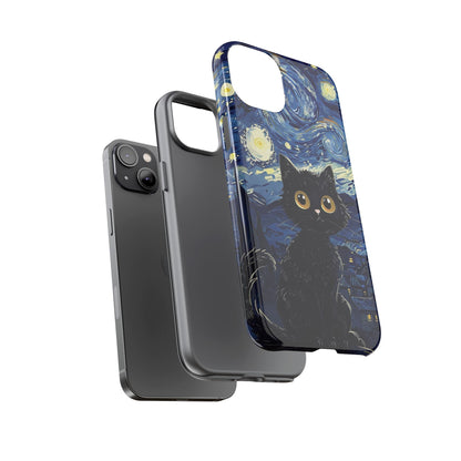 Cat under the stars, cute phone cases, Extra durable, Tough Cases, Pick your size