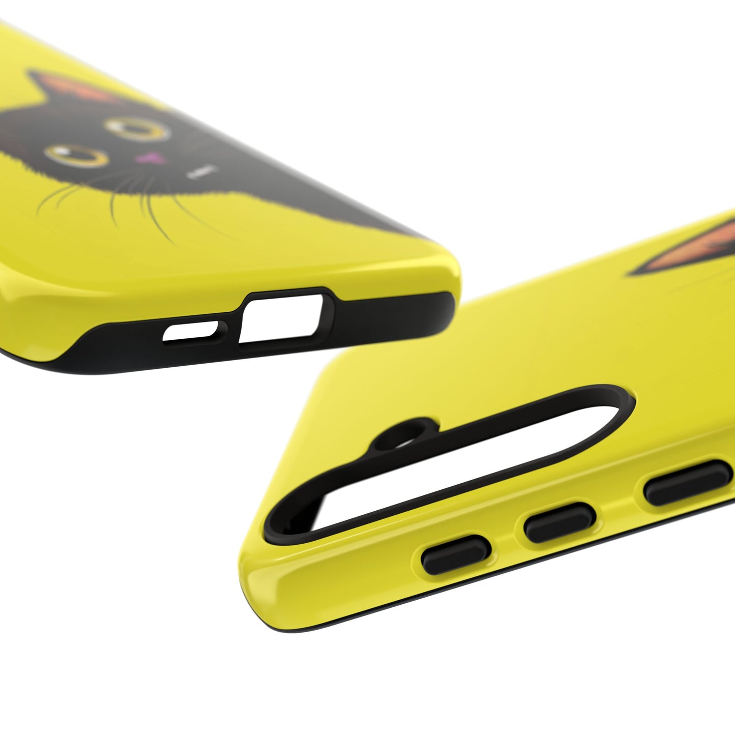 'Cute Cat' Yellow Phone Case