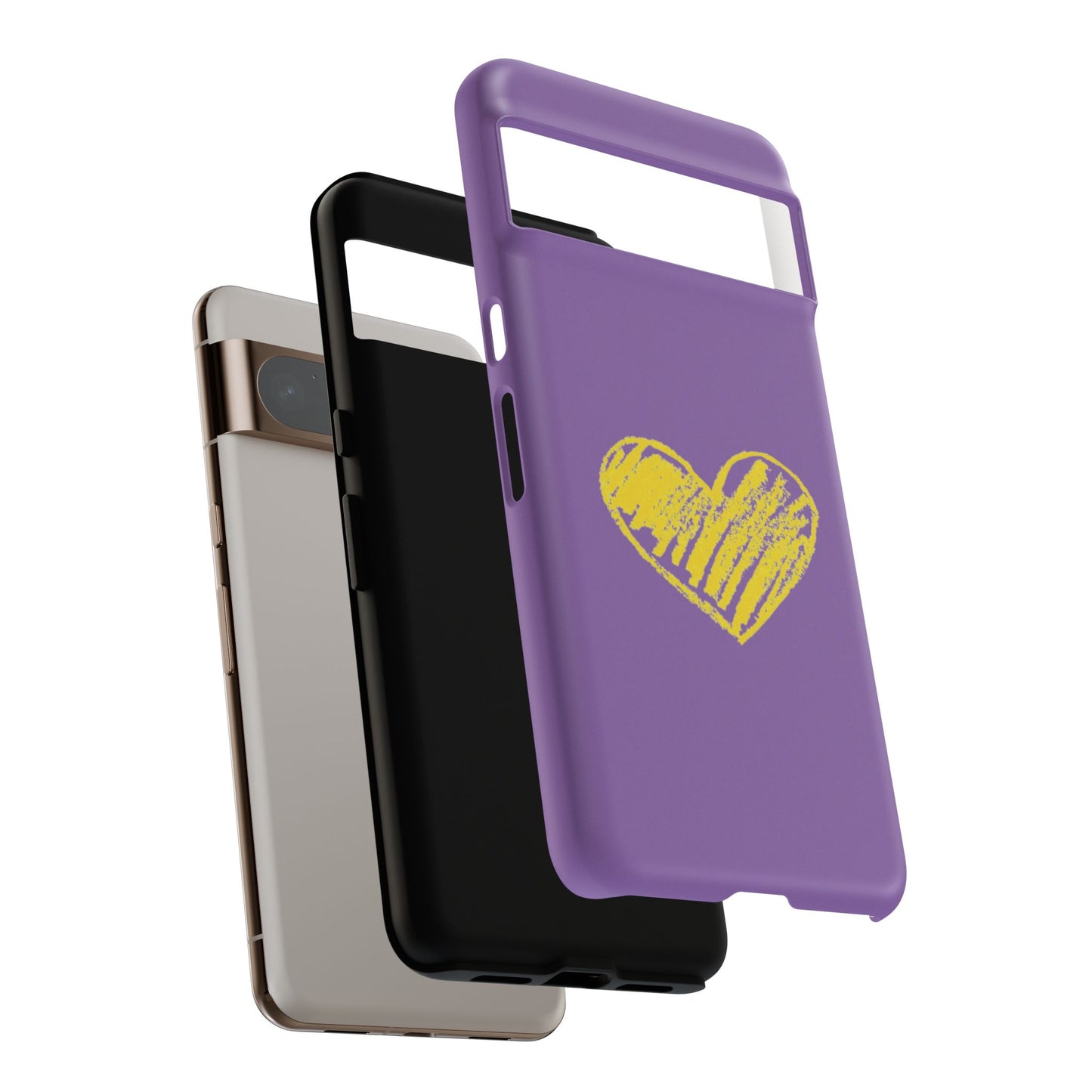 Yellow Heart, Purple Phone Case