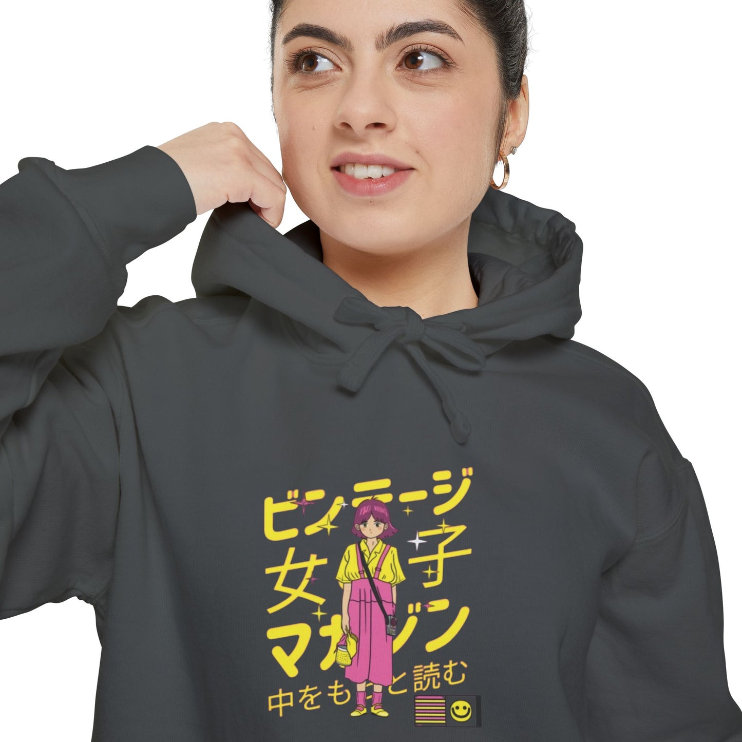 Anime Girl, Graphic Hoodie, Unisex Garment-Dyed, Pick A Color