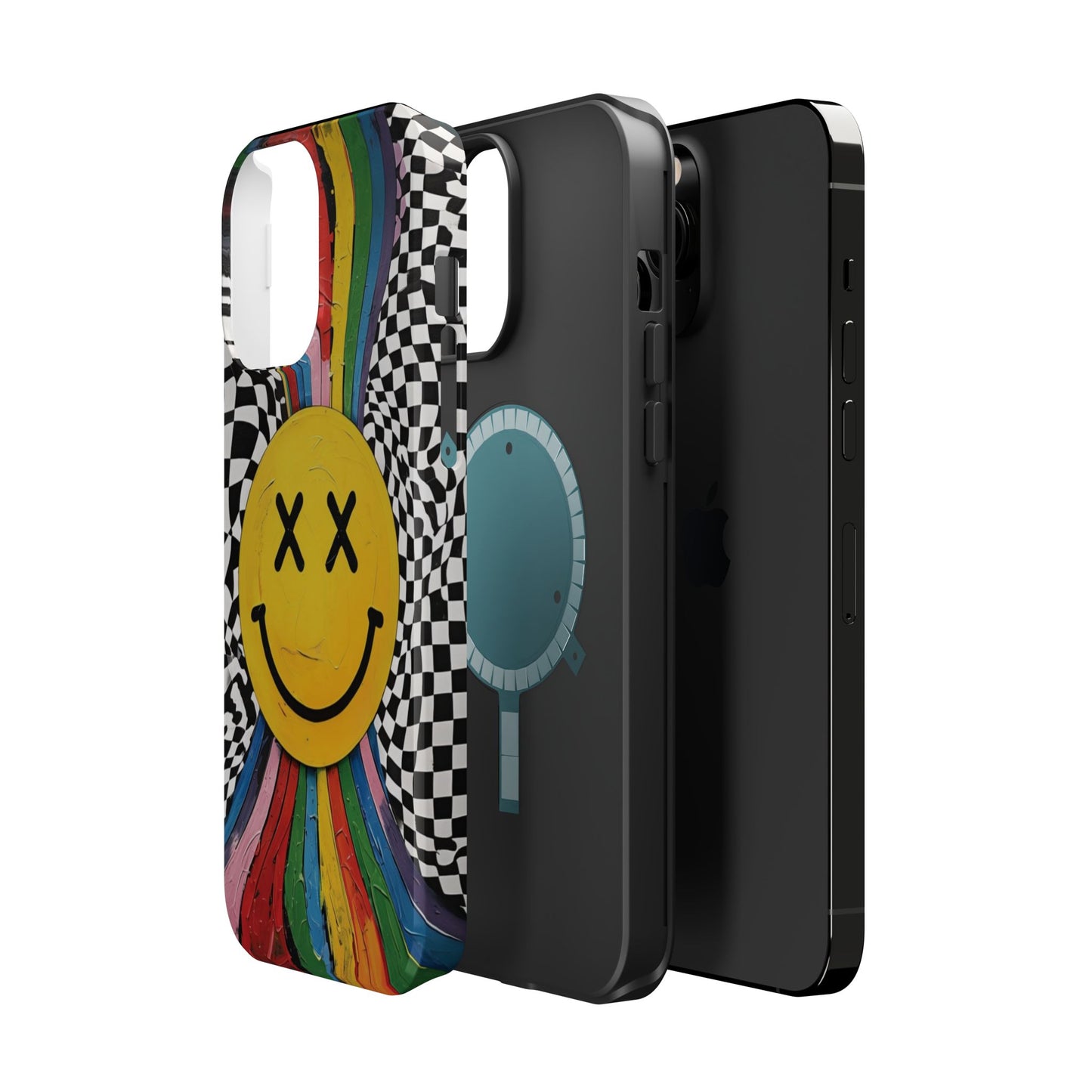 Colorful Smiley Face Magnetic Tough Case - Fun & Durable Phone Protection for iPhones