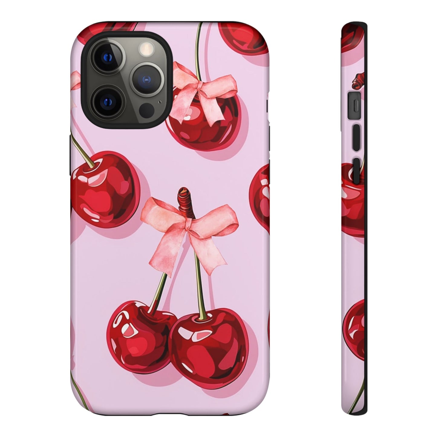 Cherry Ribbon Phone Cases for iPhone, Samsung Galaxy, and Google Pixel