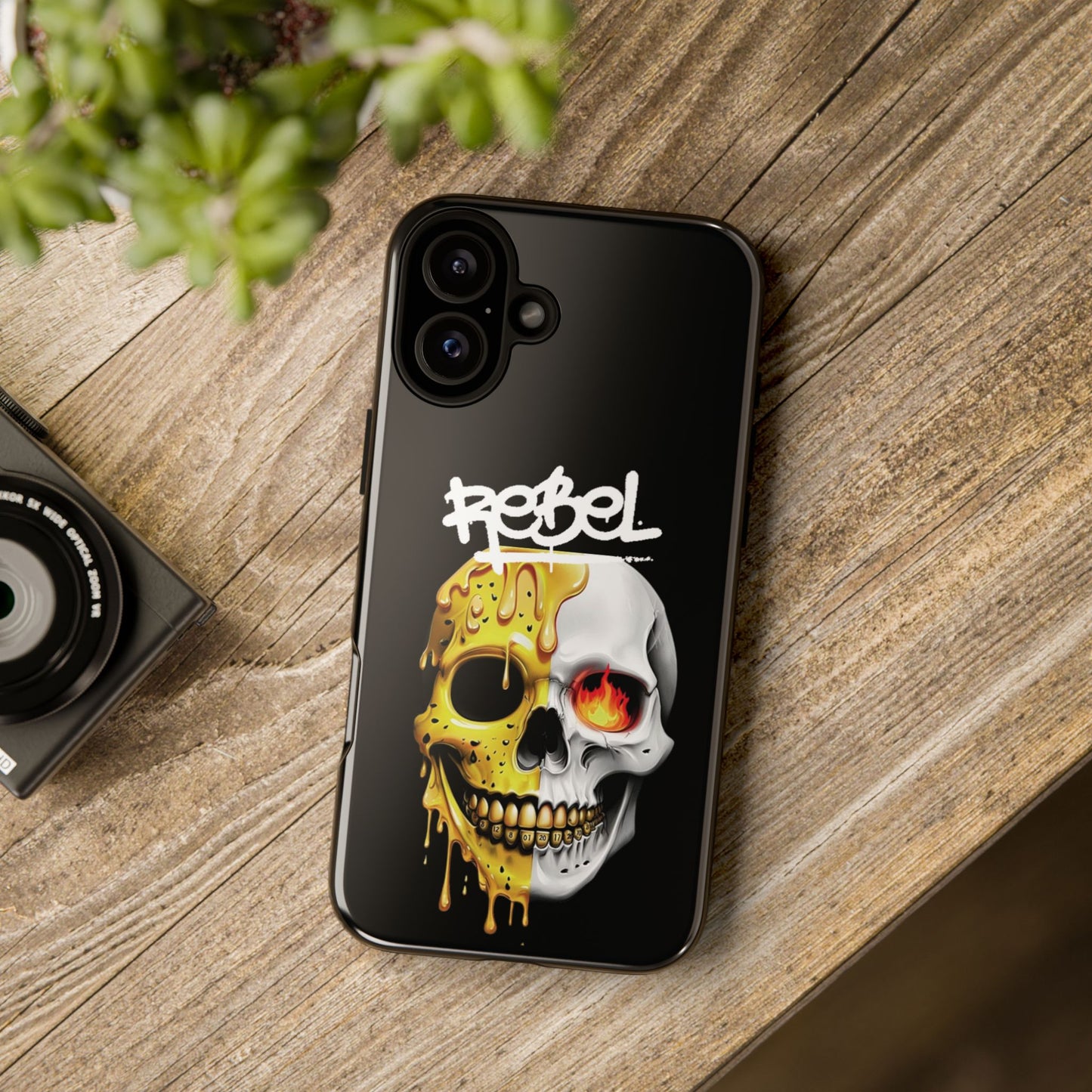 Rebel Skull Phone Case - Black