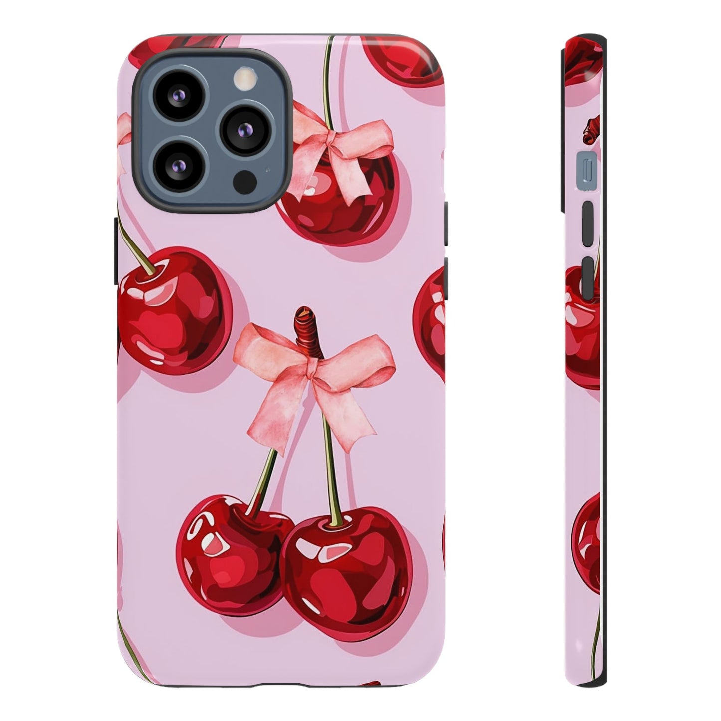 Cherry Ribbon Phone Cases for iPhone, Samsung Galaxy, and Google Pixel