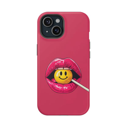 Lips & A Smiley Face Lollipop Magnetic Phone Case