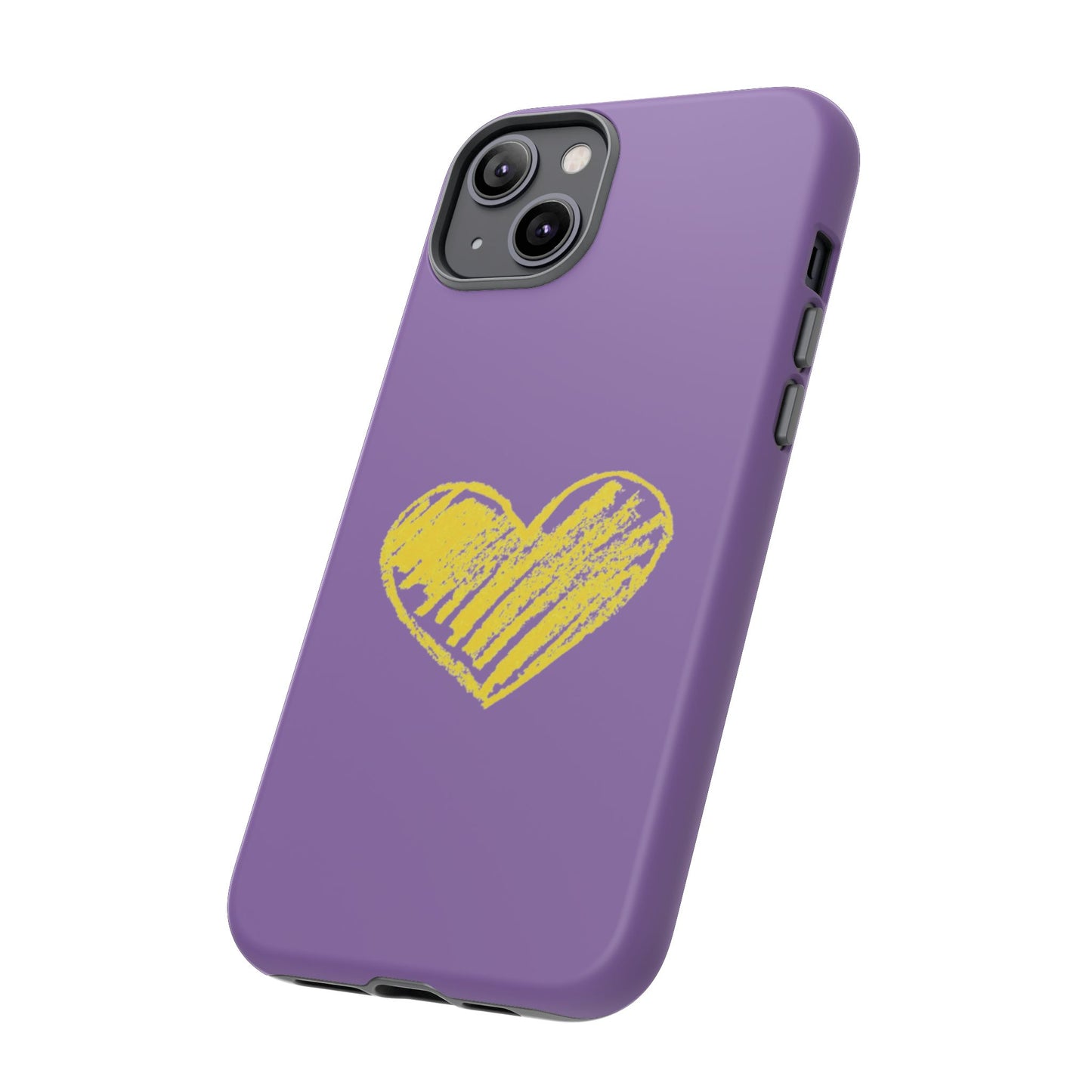 Yellow Heart, Purple Phone Case