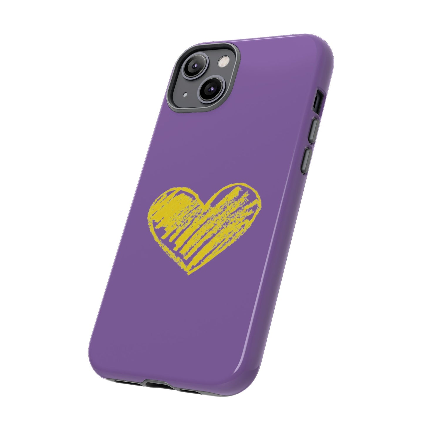 Yellow Heart, Purple Phone Case