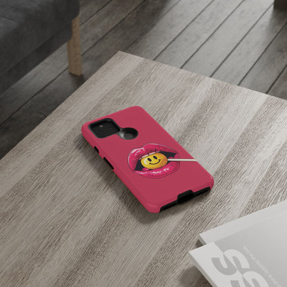 Lips & A Smiley Face Lollipop Phone Case