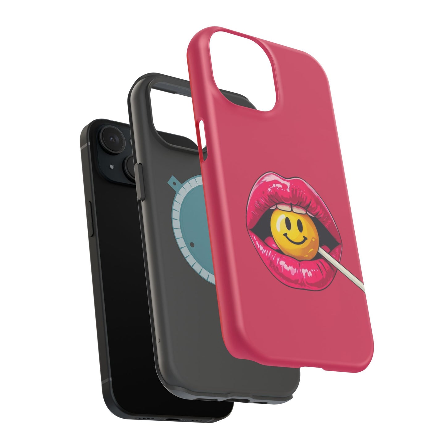 Lips & A Smiley Face Lollipop Magnetic Phone Case