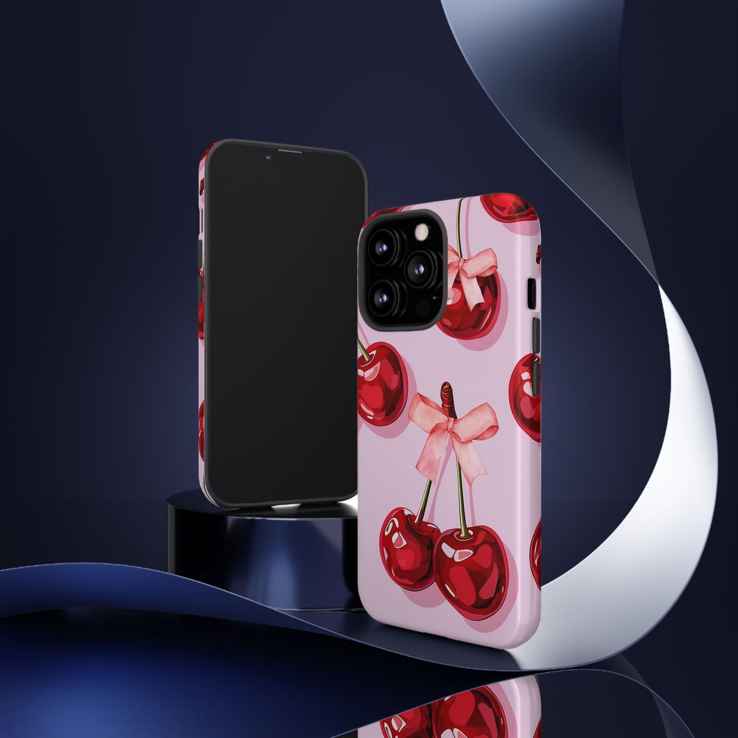 Cherry Ribbon Phone Cases for iPhone, Samsung Galaxy, and Google Pixel