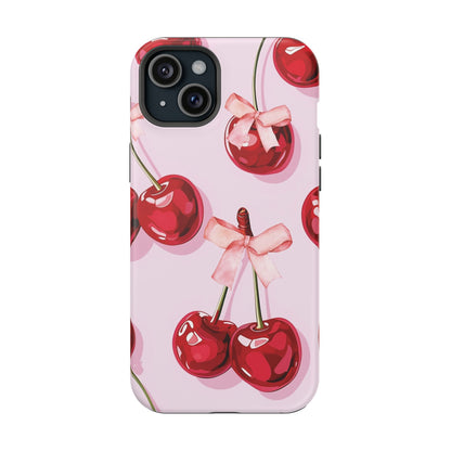 Cherry Ribbon Magnetic iPhone Caes - Durable, flexible, impact-resistant