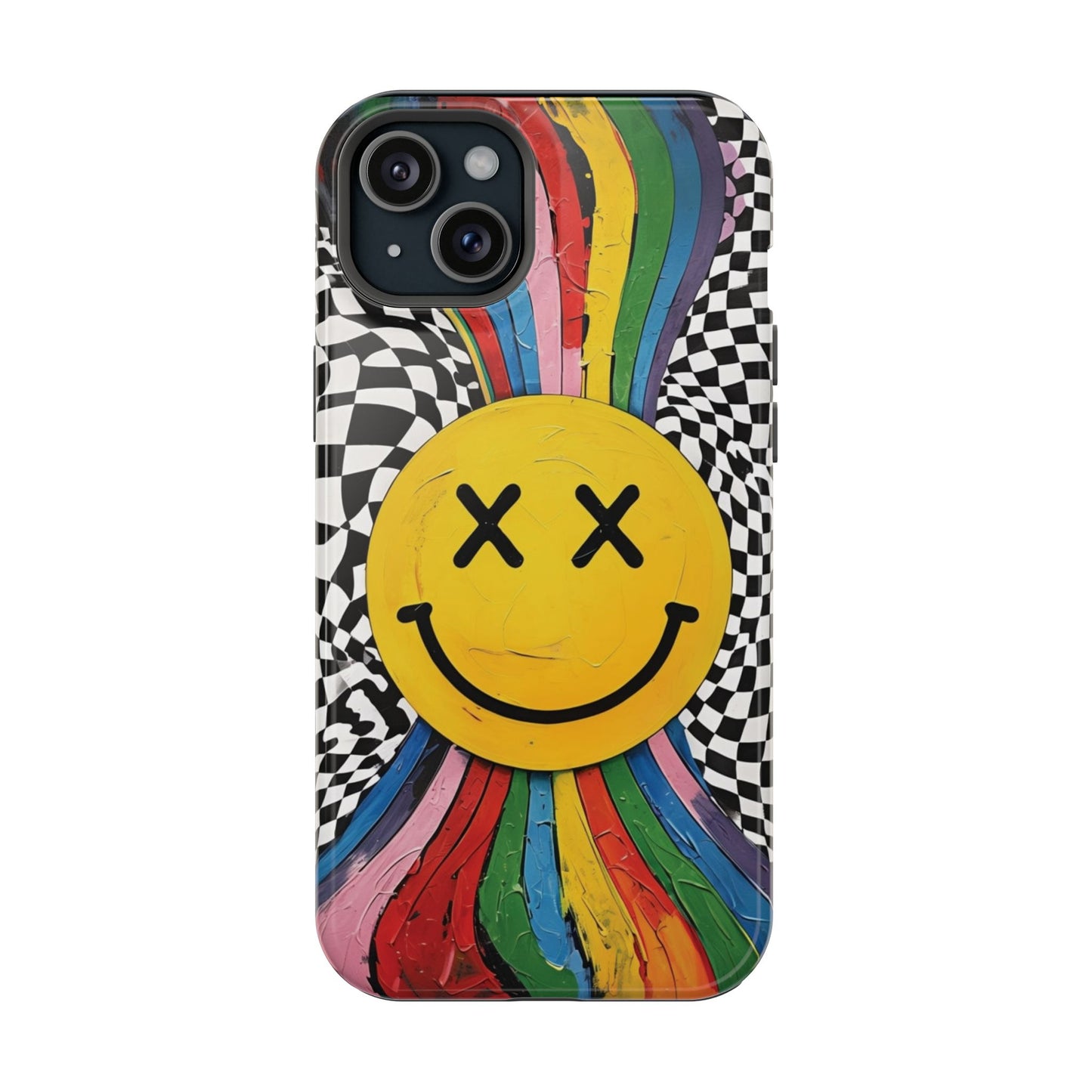 Colorful Smiley Face Magnetic Tough Case - Fun & Durable Phone Protection for iPhones