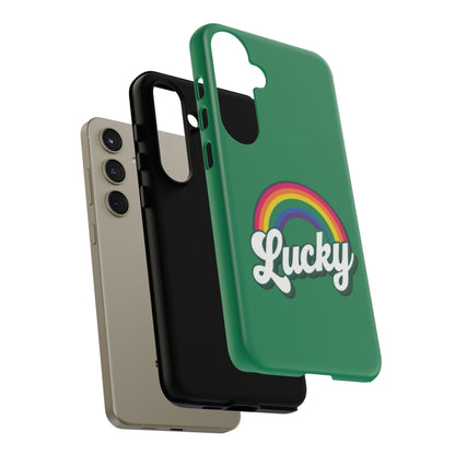 Lucky Rainbow Tough Phone Cases, iPhone, Samsung Galaxy, Google Pixel, Choose any phone model