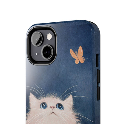 Cute Cat & Butterfly iPhone Case