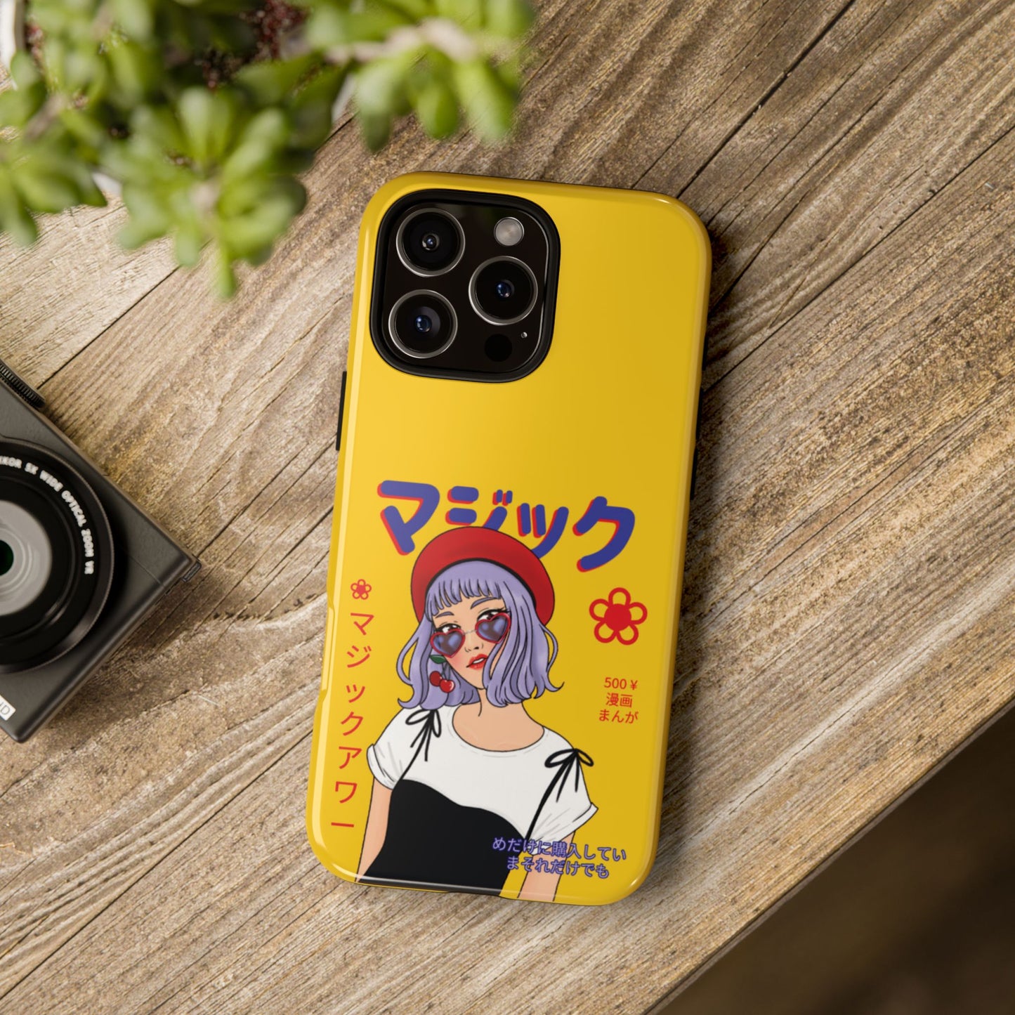 "Anime Cool Girl" Yellow Phone Cases – Bold, Stylish & Made for Any Phone! 💛✨ Pick Your Perfect Fit! -  iPhone, Samsung Galaxy, and Google Pixel