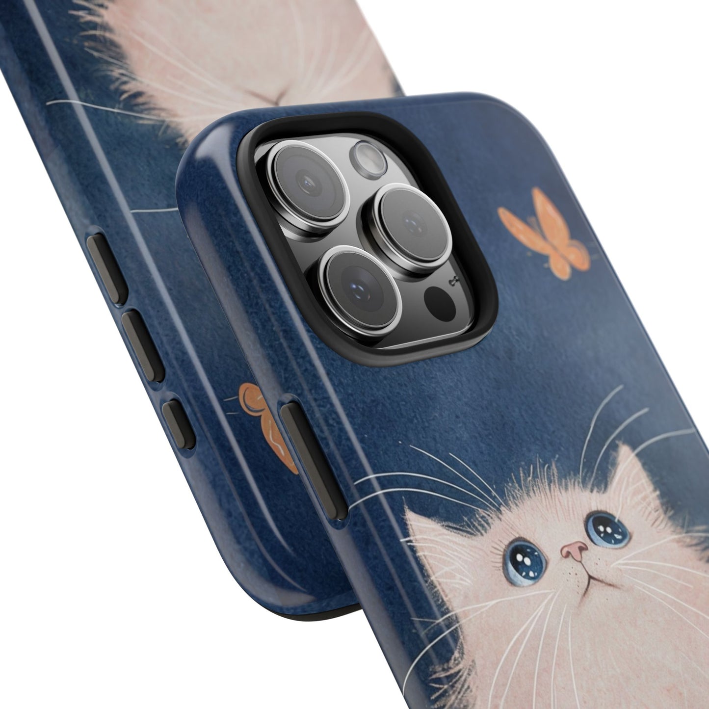 Cute Cat & Butterfly iPhone Case