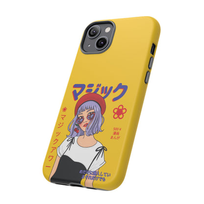 "Anime Cool Girl" Yellow Phone Cases – Bold, Stylish & Made for Any Phone! 💛✨ Pick Your Perfect Fit! -  iPhone, Samsung Galaxy, and Google Pixel